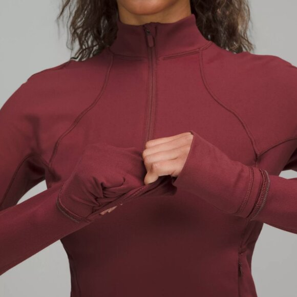 lululemon It's Rulu Run Cropped Half Zip in mulled wine NWOT - Picture 5 of 5